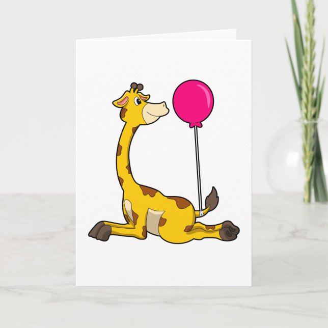 Giraff med ballong kort (Framsida)