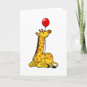 Giraff med ballong kort