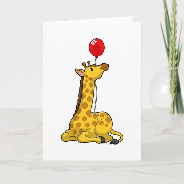 Giraff med ballong kort (Framsida)