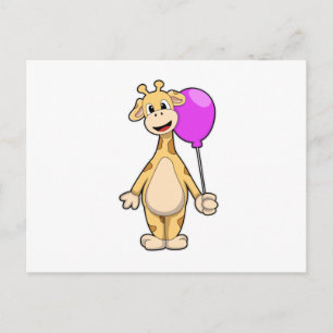 Giraff med ballong vykort