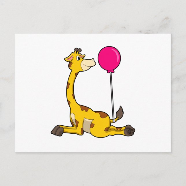 Giraff med ballong vykort (Framsida)