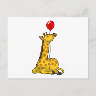 Giraff med ballong vykort