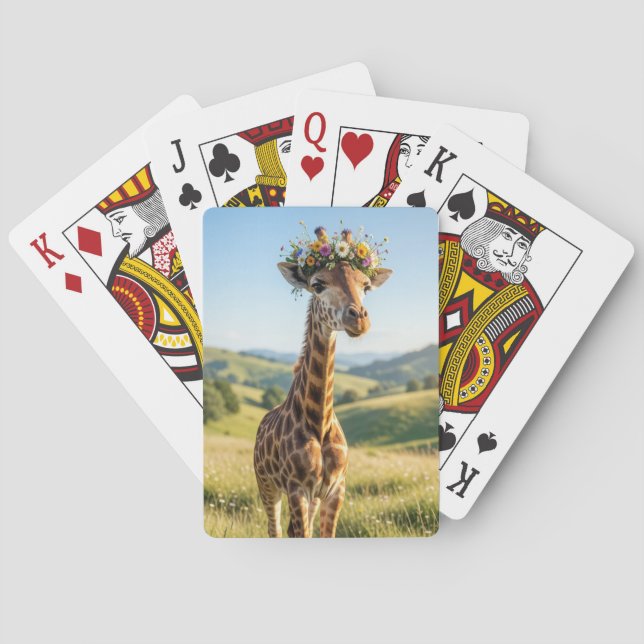 Giraff med blomkrona casinokort (Baksidan)
