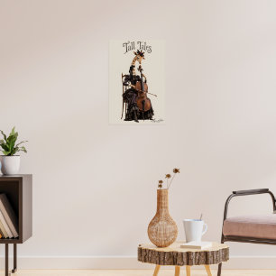 Giraff med cello poster