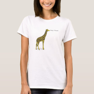 Giraff med den djupa halsen för långt nackeordst tee