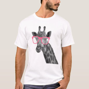 Giraff med den gulliga roliga T-tröja för rosa Tee