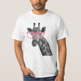 Giraff med den gulliga roliga T-tröja för rosa Tee Shirt