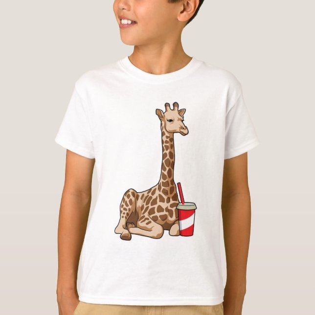 Giraff med dryck t shirt (Framsida)