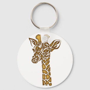 Giraff med etniska och stammässiga prydnadsförem nyckelring