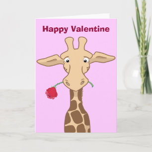 Giraff med ett rovalentinkort helgkort