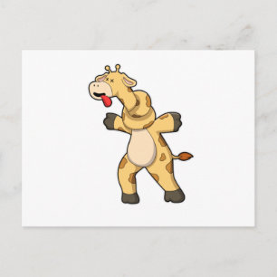 Giraff med klump i nacken vykort