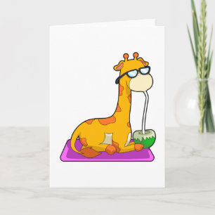 Giraff med Kokosnöt Kort