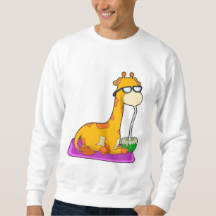 Giraff med kokosnöt lång ärmad tröja
