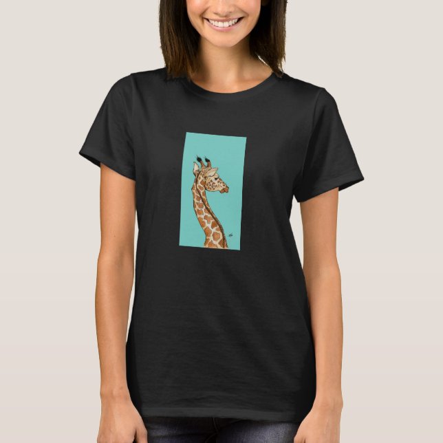 Giraff med krickabakgrund tee (Framsida)