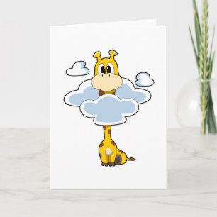 Giraff med moln kort