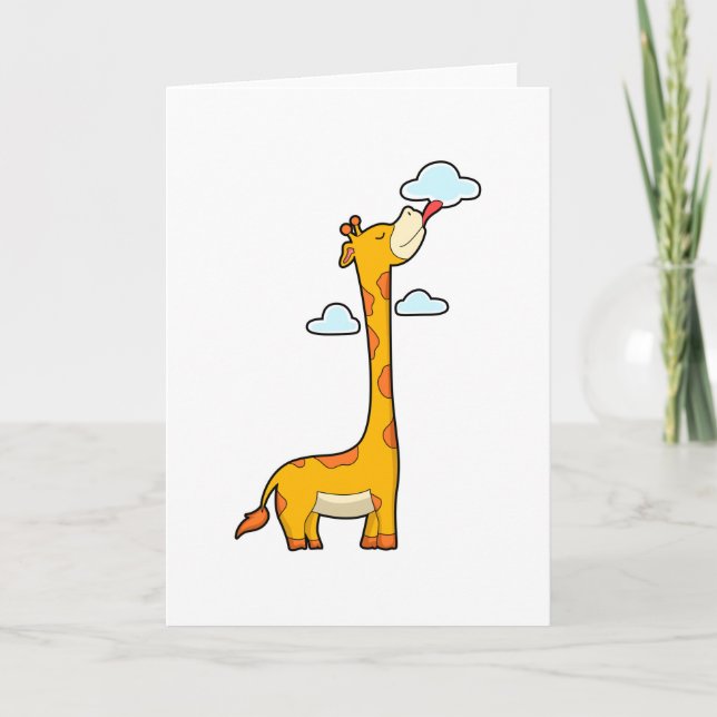 Giraff med moln kort (Framsida)