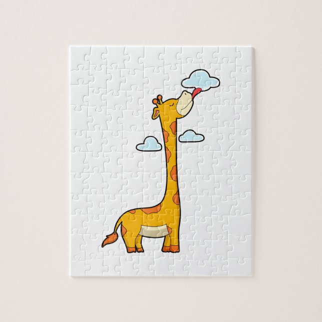 Giraff med moln pussel (Vertikal)