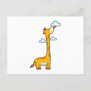 Giraff med moln vykort