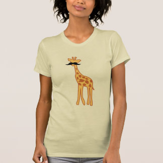 Giraff med mustasch tee shirt