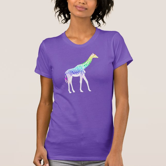 Giraff med regnbågefläckar t-shirt (Framsida)