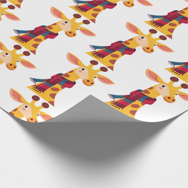 Giraff med scarfdesign, kall girafftryck presentpapper (Hörn)