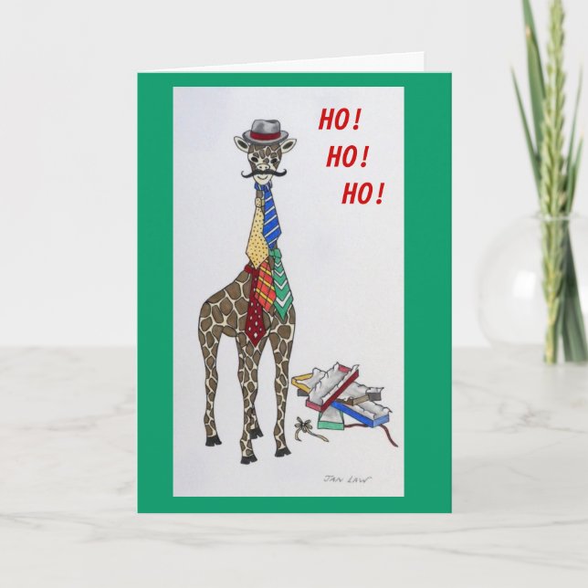Giraff med slipsar helgkort (Framsida)
