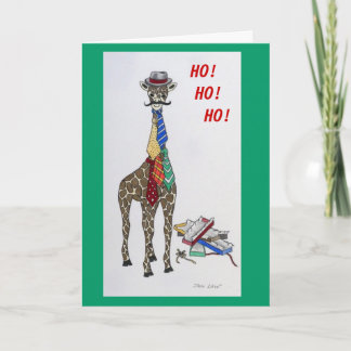 Giraff med slipsar helgkort