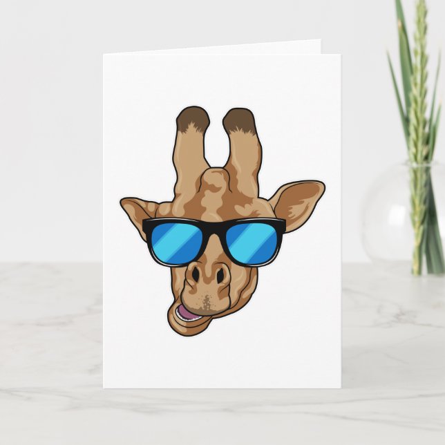 Giraff med solglasögon kort (Framsida)