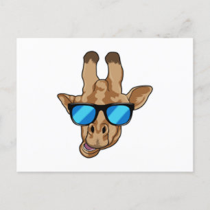Giraff med solglasögon vykort