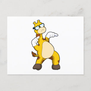 Giraff med solglasögon vykort