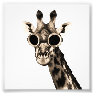 Giraff med Steampunk solglasögonGoggles Fototryck