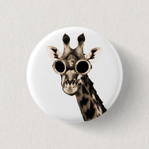 Giraff med Steampunk solglasögonGoggles Knapp