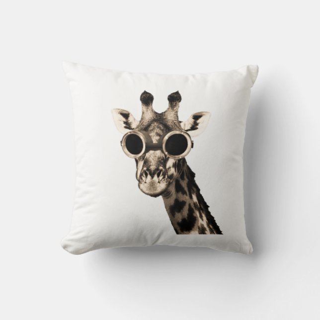 Giraff med Steampunk solglasögonGoggles Kudde (Framsida)