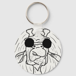 Giraff med sunglass nyckelring