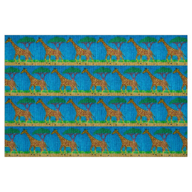 Giraff - Naturlig linneväv Tyg (Fat Quarter)
