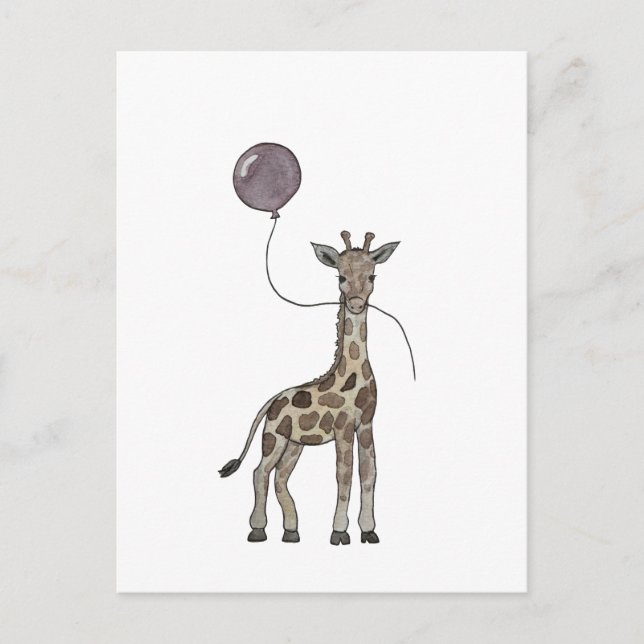 Giraff och ballong vykort (Framsida)