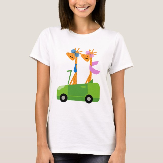 Giraff och bil tee shirt (Framsida)