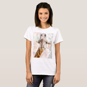 Giraff och blommor Modernt roligt djur T Shirt