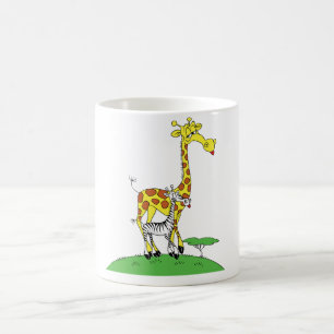 Giraff och en sebramugg kaffemugg