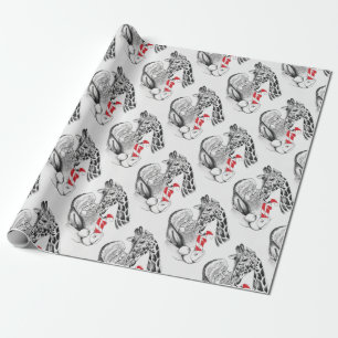 Giraff- och jultomtenjul presentpapper