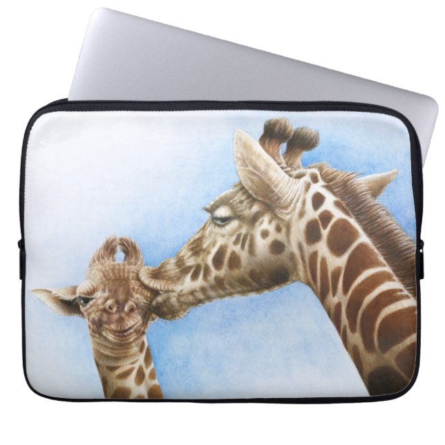 Giraff- och kalvelektronik hänger lös laptop sleeve (Framsidan)