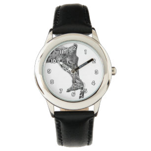 Giraff- och kalvklocka armbandsur