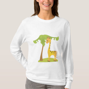 Giraff och träd t-shirt