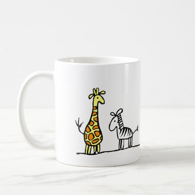 Giraff- och zebrormugg kaffemugg (Vänster)