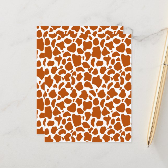 Giraff Orangea Fläckar Tryckt Hantverk Scrapbook P (Fram/Back In Situ)