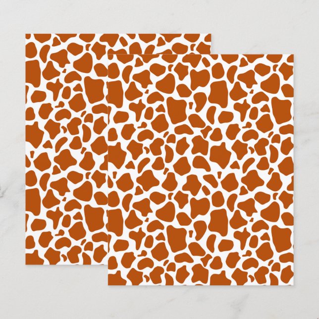 Giraff Orangea Fläckar Tryckt Hantverk Scrapbook P (Fram/baksida)