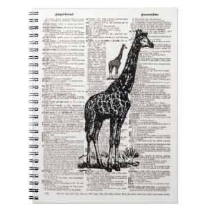 Giraff Ordbok Konst Anteckningsbok Med Spiral