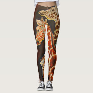 Giraff oss djurkonst för afrikan tre leggings