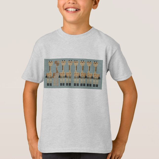 GIRAFF på blått T-shirt (Framsida)