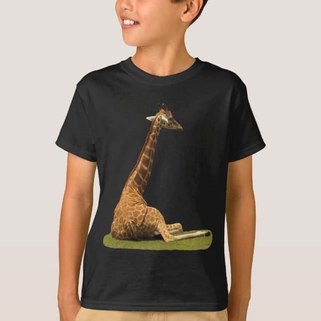 Giraff på gräs t shirt (Framsida)